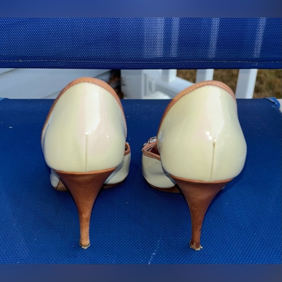 Vintage Giuseppe Zanotti Patent Leather Peep Toe Crystal Heels, Size 38 (7.5 US) - Picture 3 of 8